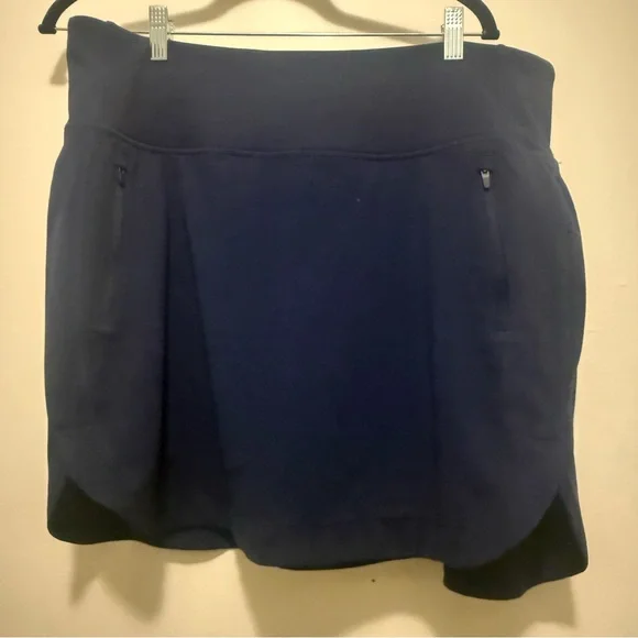 Athleta Women's 16" Fairway Golf Skort Skirt Navy Blue Tennis Athleisure XL - Picture 3 of 7